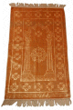 Tapis de prière adulte ultra-doux avec motif rosace et franges simples - Couleur Jaune or Tapis de prière adulte ultra-doux avec motif rosace et franges simples - Couleur Jaune or