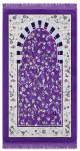 Tapis de prière musulman pour adulte violet avec motifs fleurs multicolores Tapis de prière musulman pour adulte violet avec motifs fleurs multicolores