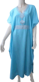 Gandoura marocaine bleue ciel avec strass argentée Gandoura marocaine bleue ciel avec strass argentee