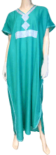 Gandoura marocaine Bleu vert avec strass argentée Gandoura marocaine Bleu vert avec strass argentee
