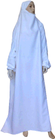 Jilbab reversible (satine/normal) 1 piece - Taille XL - Coloris blanc