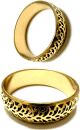 Bracelet metallique dore avec motifs pour femmes