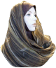 Foulard hijab 1 piece motifs rayes