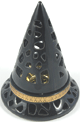 Encensoir conique noir en porcelaine avec bande doree