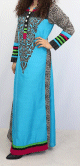 Robe de soiree bleue et noire - Robe orientale maxi-longue pour femme