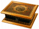 Coffret en bois dore artisanal pour Coran (25 x 20 x 10 cm)