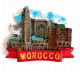 Magnet artisanal Souvenir du Maroc : La Mosquee Hassan II en relief 3D