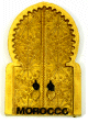 Magnet artisanal sous forme de porte traditionnelle de la Medina en relief 3D (Souvenir du Maroc)