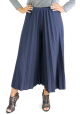 Jupe-culotte plissée et évasée pour femme - Taille Unique - Couleur Bleu marine Jupe-culotte plissee et evasee pour femme - Taille Unique - Couleur Bleu marine