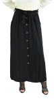 Jupe longue boutonnée avec poches et ceinture - Couleur noire Jupe longue boutonnee avec poches et ceinture - Couleur noire