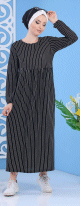Robe à rayures de couleur noire (vêtement femme mode turque) Robe a rayures de couleur noire (vetement femme mode turque)