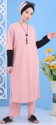 Ensemble tunique et pantalon de couleur vieux rose avec collier assorti (Vêtement ample et mastour pour femme voilée) Ensemble tunique et pantalon de couleur vieux rose avec collier assorti (Vetement ample et mastour pour femme voilee)