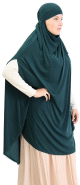 Grande cape - Hijab long de prière pour femme avec fentes - Couleur bleu canard Grande cape - Hijab long de priere pour femme avec fentes - Couleur bleu canard