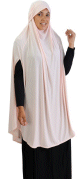 Grande cape - Hijab long de prière pour femme avec fentes - Couleur saumon pastel Grande cape - Hijab long de priere pour femme avec fentes - Couleur saumon pastel