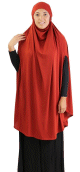 Grande cape - Hijab long de prière pour femme avec fentes - Couleur rouge Grande cape - Hijab long de priere pour femme avec fentes - Couleur rouge