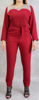 Combinaison pantalon femme habillée et décontractée - Couleur bordeaux Combinaison pantalon femme habillee et decontractee - Couleur bordeaux