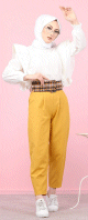 Pantalon à pinces pour femme (Mode islamique) - Couleur moutarde Pantalon a pinces pour femme (Mode islamique) - Couleur moutarde