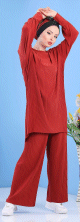 Ensemble décontracté Deux Pièces Tunique et Pantalon pour femme - Couleur Rouge brique Ensemble decontracte Deux Pieces Tunique et Pantalon pour femme - Couleur Rouge brique