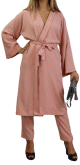 Ensemble femme 2 pièces veste kimono et pantalon - Couleur rose saumon Ensemble femme 2 pieces veste kimono et pantalon - Couleur rose saumon