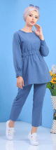 Ensemble femme casual tunique et pantalon - Couleur bleu Ensemble femme casual tunique et pantalon - Couleur bleu
