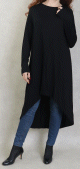 Tunique longue en viscose pour femme - Couleur Noir Tunique longue en viscose pour femme - Couleur Noir