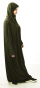 Jilbab ample une piece - Marque Best Ummah (Boutique Jilbeb femme musulmane) - Couleur Kaki fonce