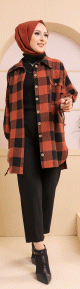Chemise à careaux (Tunique pour femme) - Couleur brique Chemise a careaux (Tunique pour femme) - Couleur brique