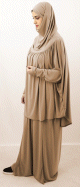 Jilbab Sport ample deux pièces (Cape + Jupe) pour femme - Marque Best Ummah - Couleur beige Jilbab Sport ample deux pieces (Cape + Jupe) pour femme - Marque Best Ummah - Couleur beige