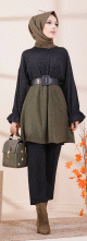 Tunique bicolore (Vetement pour femme voilee) - Couleur noir et kaki