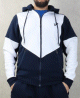 Veste jogging molletonne bicolore a capuche de marque Best Ummah - Couleur Bleu marine et blanc