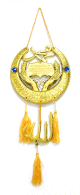 Pendentif islamique décoratif doré Avec inscription " ALLAH " le nom du prophète Muhammad et l'attestation de foi (chahada) Pendentif islamique decoratif dore Avec inscription " ALLAH " le nom du prophete Muhammad et l'attestation de foi (chahada)