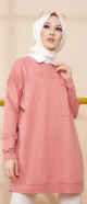 Tunique decontractee ample avec grande poche (Sweat femme Hijab) - Couleur rose