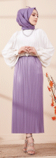 Jupe plissee pour femme - Couleur lilas