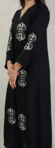 Robe Abaya Dubai noire de qualite avec strass et broderies ideale pour la fete de l'Aid 2022