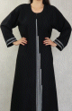 Robe de soirée Abaya Dubaï de qualité avec strass et diamant noirs et blancs - Couleur noir Robe de soiree Abaya Dubai de qualite avec strass et diamant noirs et blancs - Couleur noir
