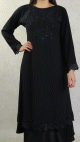 Robe Abaya Dubaï noire de qualité strass et dentelle noires Robe Abaya Dubai noire de qualite strass et dentelle noires