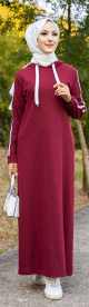Robe avec capuche style moderne et sport (Vêtement adapté pour Hijab - Nouveauté) - Couleur bordeaux Robe avec capuche style moderne et sport (Vetement adapte pour Hijab - Nouveaute) - Couleur bordeaux