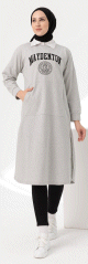 Robe - Tunique longue pour femme (Vêtement Hijab moderne) - Couleur gris clair Robe - Tunique longue pour femme (Vetement Hijab moderne) - Couleur gris clair