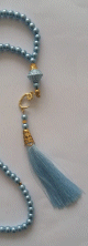Chapelet (Sebha) de luxe a 99 perles - Couler bleu ciel fonce