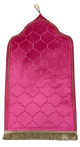 Tapis de priere de luxe dore pour adulte sous forme de mosquee (Mihrab) - Couleur rose