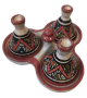 Tajine triple décoratif marocain en poterie de couleur Blanche émaillé décoré... Tajine triple decoratif marocain en poterie de couleur Blanche emaille decore...
