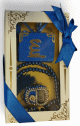 Coffret Cadeau Musulman Couleur Bleu : Mini Coran + chapelet "Sabha" + Chapelet électronique décoré de strass