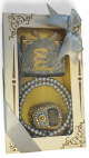 Coffret Cadeau Musulman Couleur Gris : Mini Coran + chapelet "Sabha" + Chapelet électronique décoré de strass Coffret Cadeau Musulman Couleur Gris : Mini Coran + chapelet "Sabha" + Chapelet électronique décoré de strass
