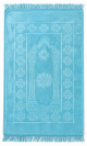 Grand tapis de luxe épais couleur Bleu clair avec motif discret mihrab (pour 1 à 2 personnes) Grand tapis de luxe épais couleur Bleu clair avec motif discret mihrab (pour 1 à 2 personnes)