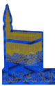 Autocollant "Kaba" (Kaaba) Bleu holographique et chahada