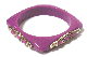 Bracelet fantaisie femme en plastique de couleur mauve orne et perle