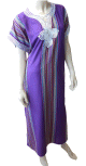 Gandoura / Robe marocaine pour femme avec rayures multicolores (Taille Standard) - violet Gandoura / Robe marocaine pour femme avec rayures multicolores (Taille Standard) - violet