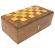 Boite jeu d'echecs artisanale en bois de thuya avec jeu de dame