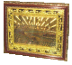 Tableau decoratif en bois dore : La Sainte Mosquee de La Mecque